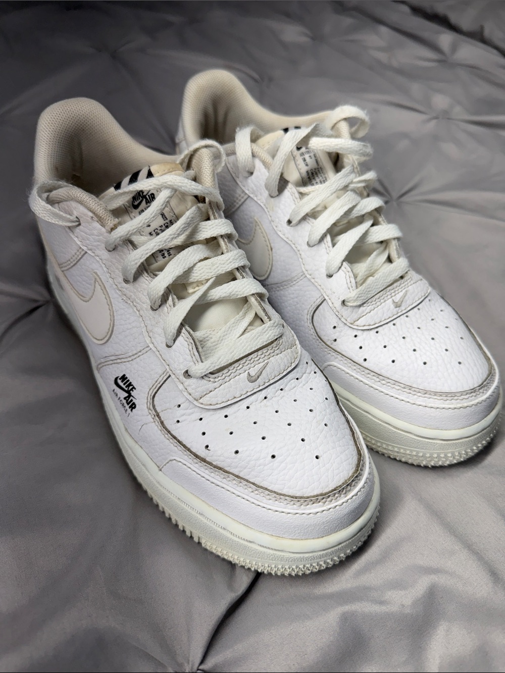 Nike Air Force 1 Low - White/Cream - 7Y